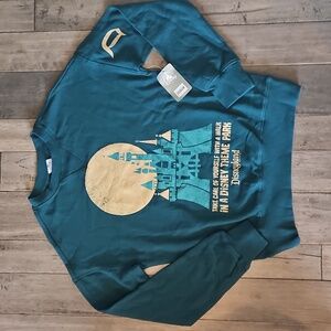 NWT Disneyland Teal Castle Sweatshirt - Women's Size XS